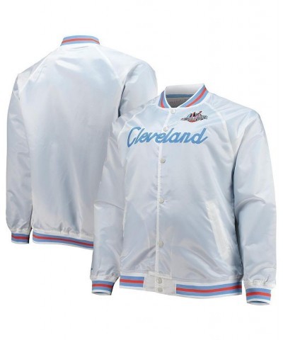 Men's White Big and Tall 1997 NBA All-Star Game Hardwood Classics Satin Full-Snap Jacket $55.20 Jackets