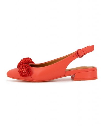 Women's Anana Pointy Toe Flats Red $57.24 Shoes