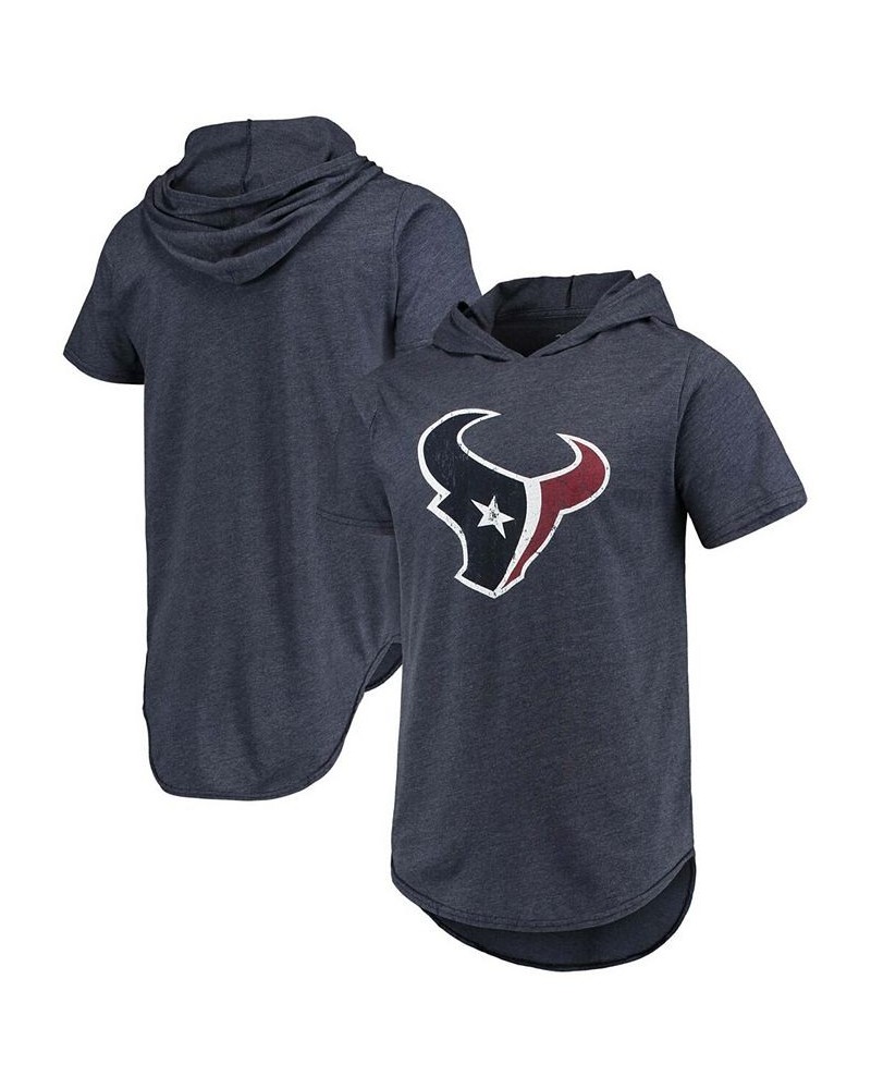 Men's Navy Houston Texans Primary Logo Tri-Blend Hoodie T-shirt $28.20 T-Shirts