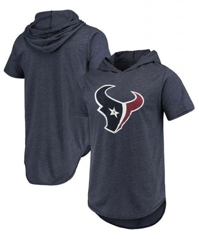 Men's Navy Houston Texans Primary Logo Tri-Blend Hoodie T-shirt $28.20 T-Shirts