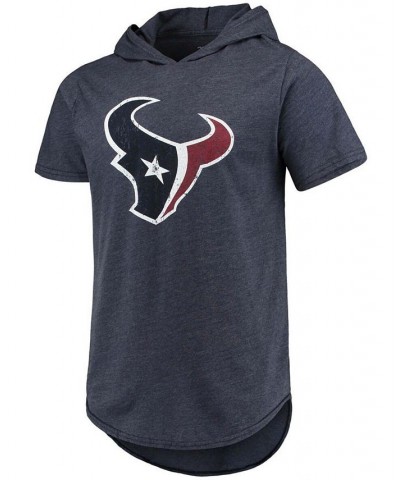 Men's Navy Houston Texans Primary Logo Tri-Blend Hoodie T-shirt $28.20 T-Shirts