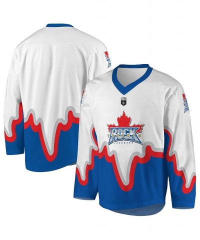 Men's White and Royal Toronto Rock Replica Jersey $43.75 Jersey