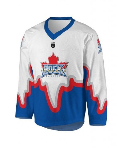 Men's White and Royal Toronto Rock Replica Jersey $43.75 Jersey