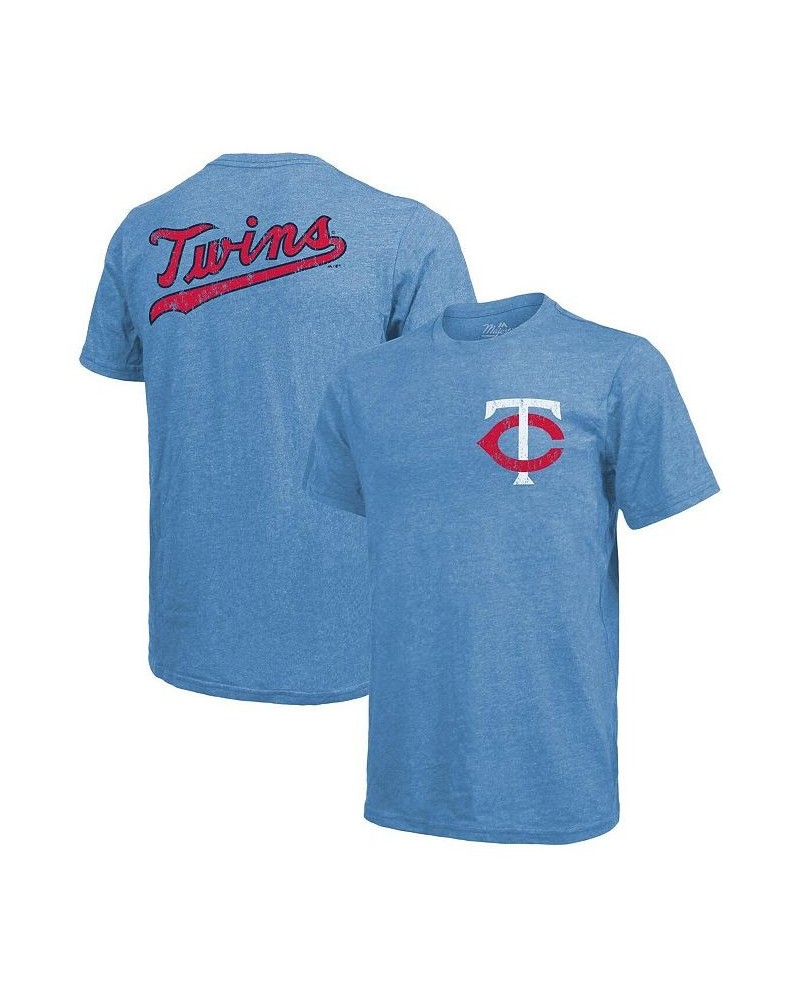 Men's Threads Light Blue Minnesota Twins Throwback Logo Tri-Blend T-shirt $23.65 T-Shirts