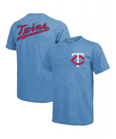 Men's Threads Light Blue Minnesota Twins Throwback Logo Tri-Blend T-shirt $23.65 T-Shirts