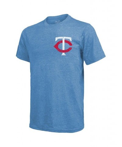 Men's Threads Light Blue Minnesota Twins Throwback Logo Tri-Blend T-shirt $23.65 T-Shirts