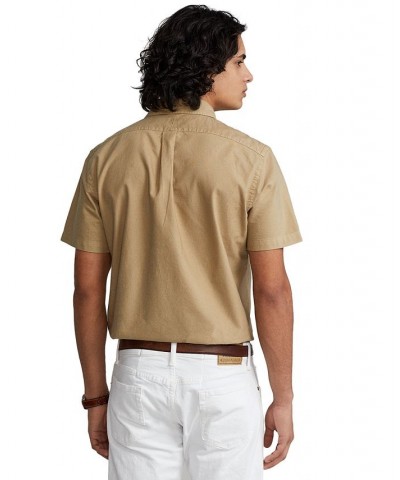 Men's Classic-Fit Garment-Dyed Oxford Shirt Tan/Beige $62.50 Shirts