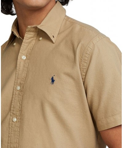 Men's Classic-Fit Garment-Dyed Oxford Shirt Tan/Beige $62.50 Shirts