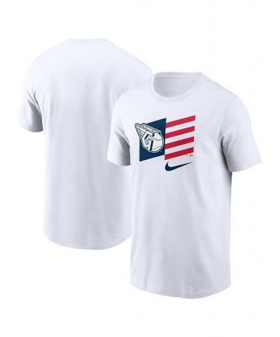 Men's White Cleveland Guardians Americana Flag T-shirt $23.39 T-Shirts