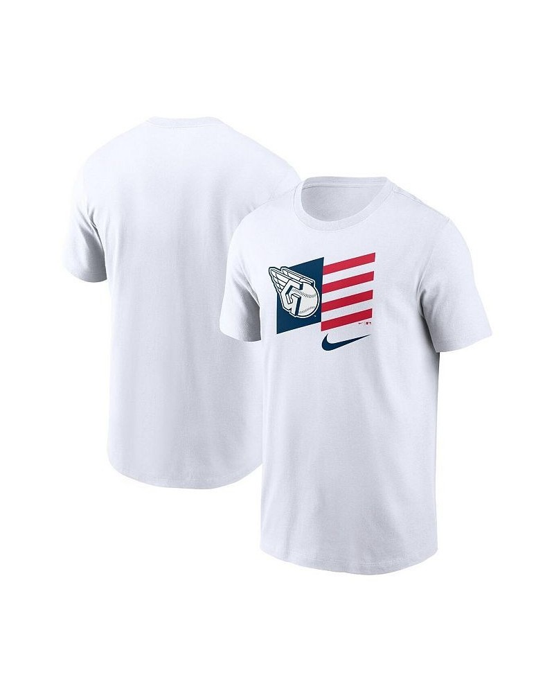 Men's White Cleveland Guardians Americana Flag T-shirt $23.39 T-Shirts