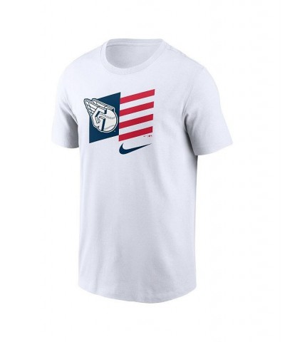 Men's White Cleveland Guardians Americana Flag T-shirt $23.39 T-Shirts