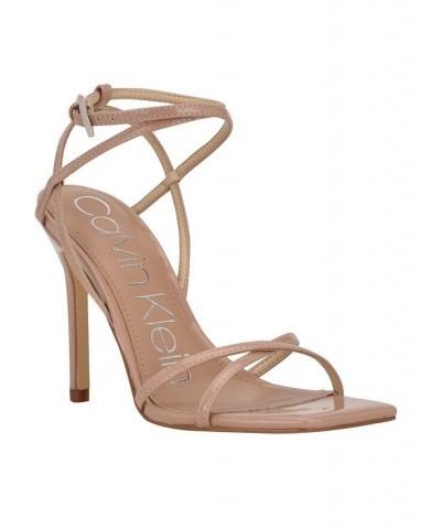 Women's Tegin Strappy Dress High Heel Sandals Tan/Beige $41.58 Shoes