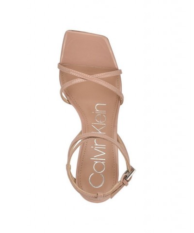 Women's Tegin Strappy Dress High Heel Sandals Tan/Beige $41.58 Shoes