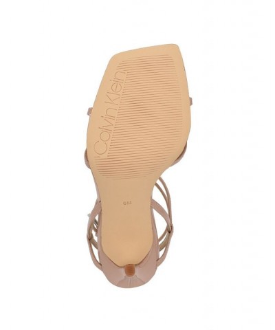 Women's Tegin Strappy Dress High Heel Sandals Tan/Beige $41.58 Shoes