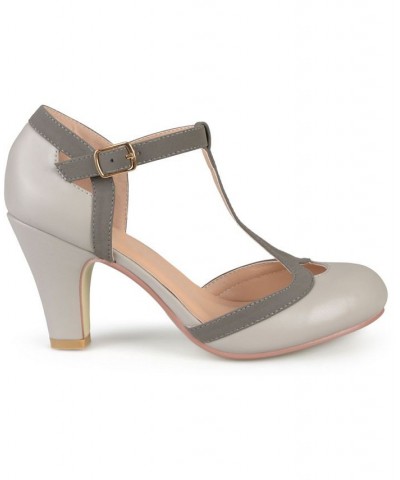 Women's Olina T-Strap Heels Tan/Beige $44.00 Shoes