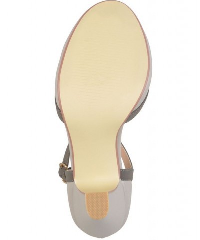 Women's Olina T-Strap Heels Tan/Beige $44.00 Shoes