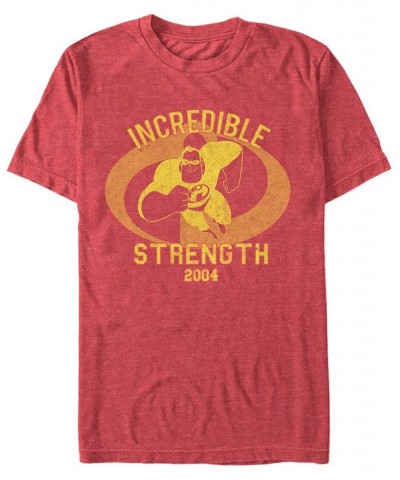 Disney Pixar Men's Incredibles Strength Mr. Incredible Short Sleeve T-Shirt Red $18.89 T-Shirts