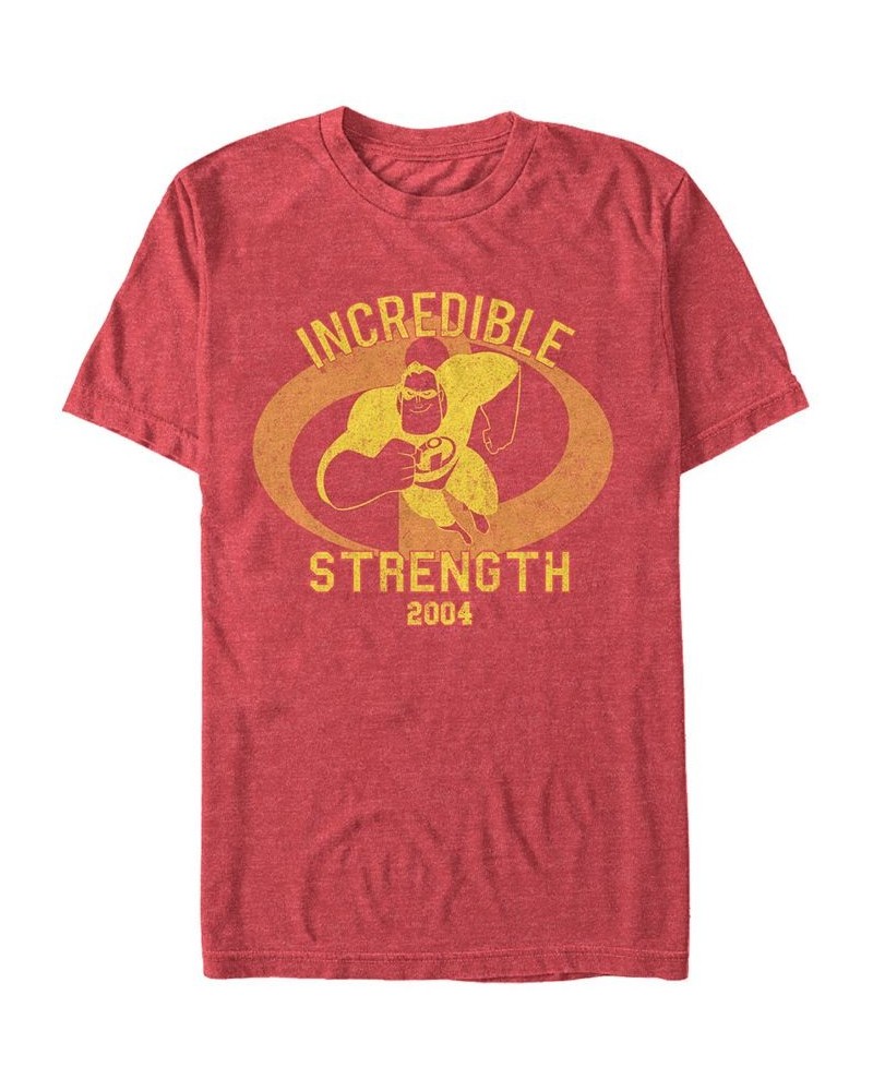 Disney Pixar Men's Incredibles Strength Mr. Incredible Short Sleeve T-Shirt Red $18.89 T-Shirts