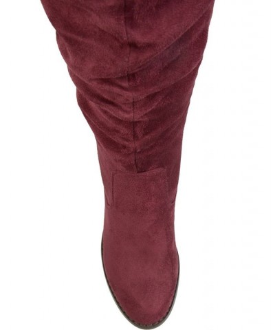 Women's Kaison Wide Calf Boots Wine $64.40 Shoes