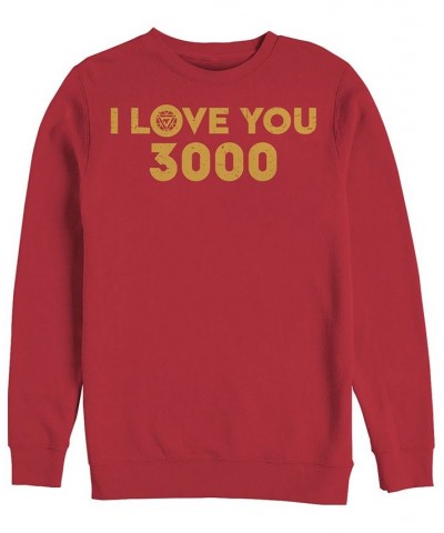 Marvel Men's Avengers Endgame Simple I Love You 3000 Iron Man, Crewneck Fleece Red $30.79 Sweatshirt