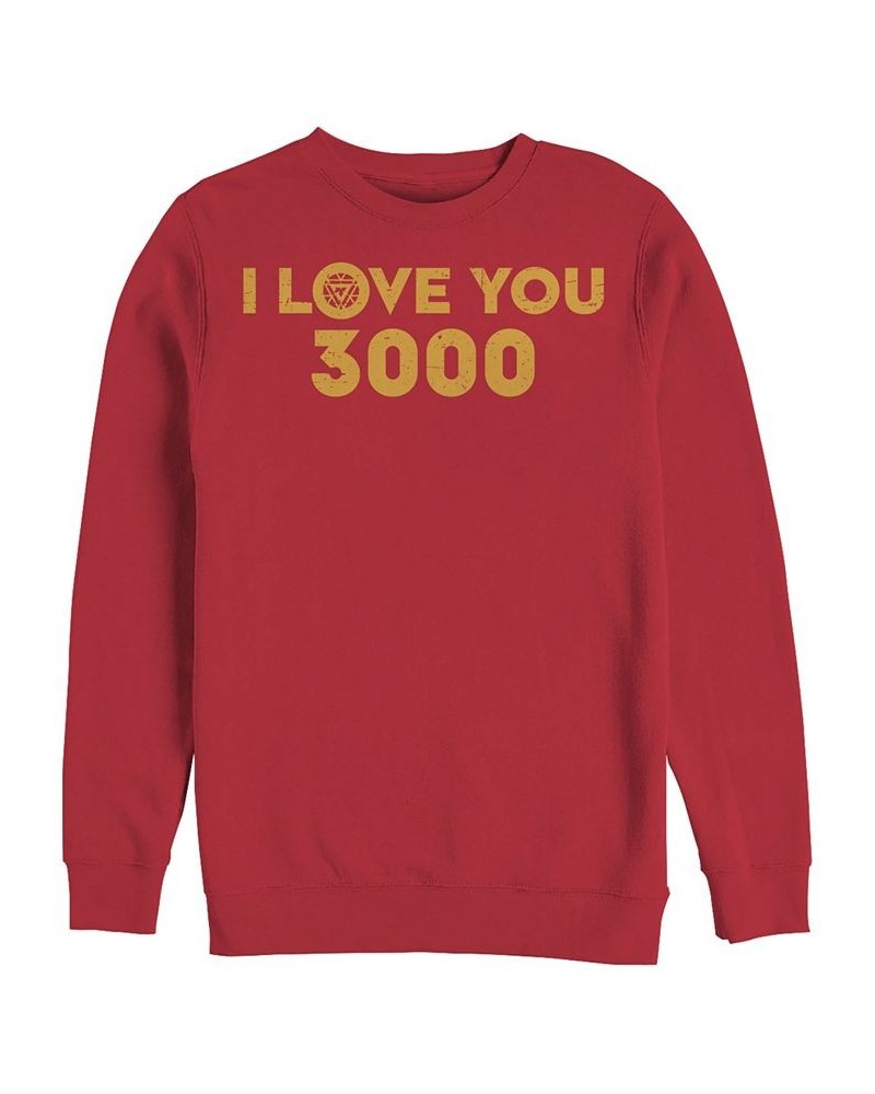 Marvel Men's Avengers Endgame Simple I Love You 3000 Iron Man, Crewneck Fleece Red $30.79 Sweatshirt