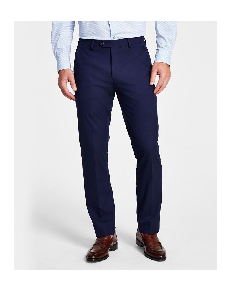 Men's Slim-Fit Stretch Solid Suit Pants Navy $33.15 Suits