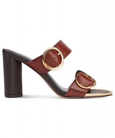 Women's Staten Buckled Strappy Dress Sandals Brown $63.94 Shoes