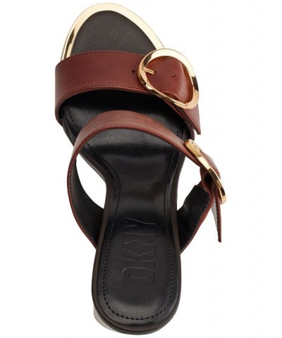 Women's Staten Buckled Strappy Dress Sandals Brown $63.94 Shoes