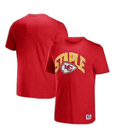 Men's NFL X Staple Red Kansas City Chiefs Lockup Logo Short Sleeve T-shirt $17.27 T-Shirts