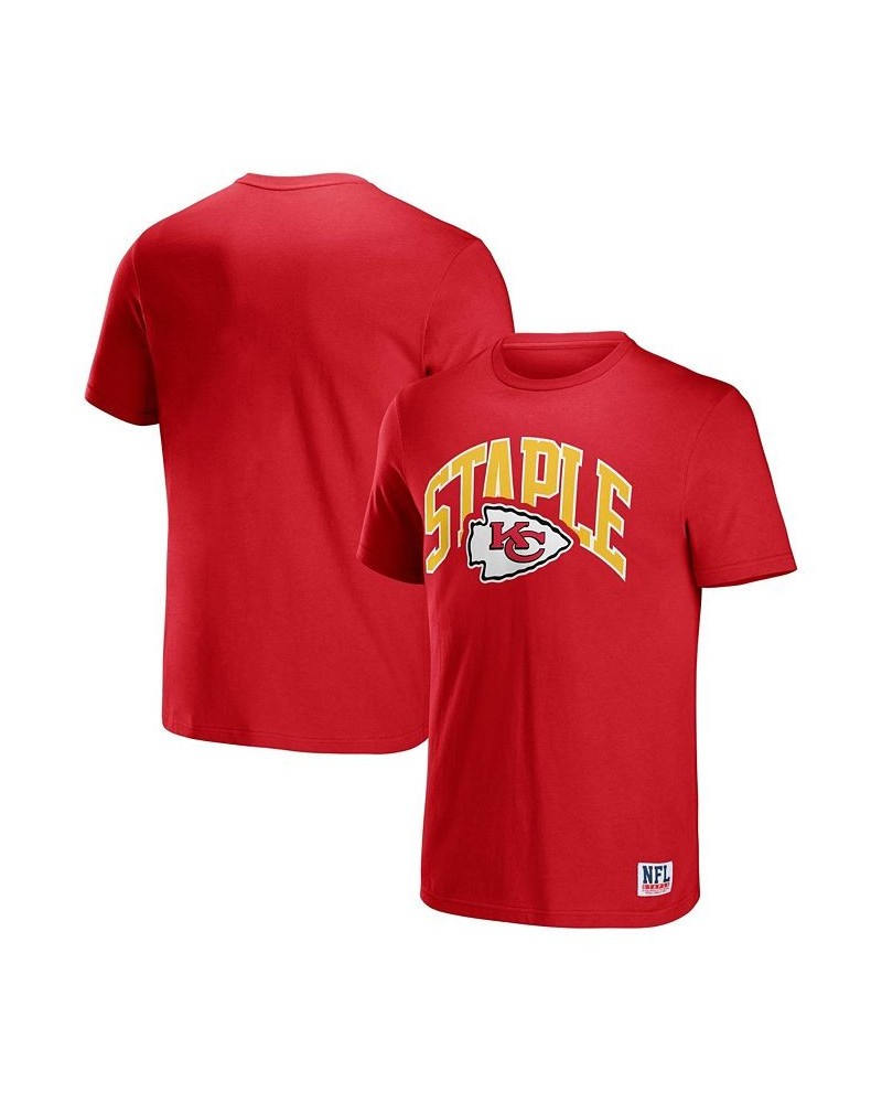 Men's NFL X Staple Red Kansas City Chiefs Lockup Logo Short Sleeve T-shirt $17.27 T-Shirts