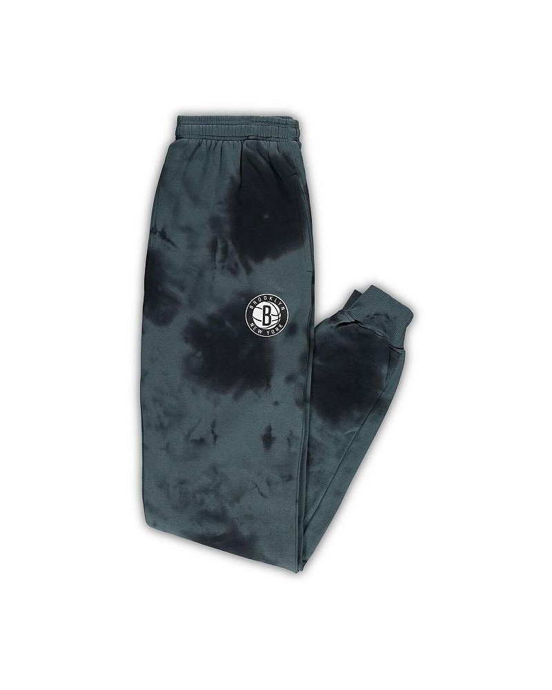 Men's Branded Black Brooklyn Nets Big and Tall Wordmark Cloud Dye Jogger Pants $29.40 Pants