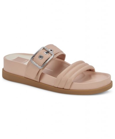 Women's Shaila Quilted Buckled Footbed Sandals White $57.20 Shoes