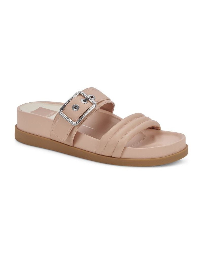 Women's Shaila Quilted Buckled Footbed Sandals White $57.20 Shoes