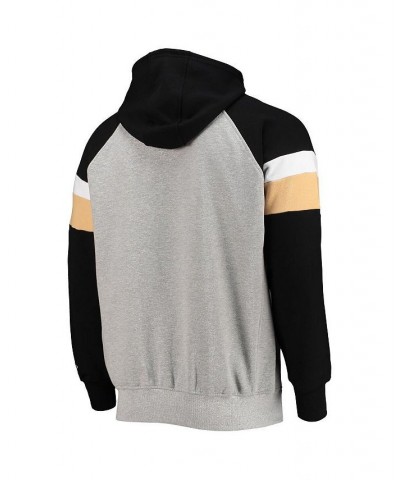 Men's Heathered Gray, Black New Orleans Saints Home Run Raglan Pullover Hoodie $40.00 Sweatshirt