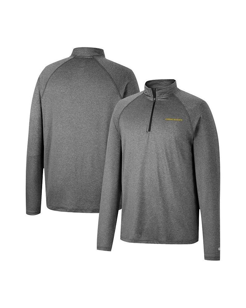 Men's Heathered Gray Oregon Ducks Earth First Raglan Quarter-Zip Windshirt $28.60 Sweatshirt