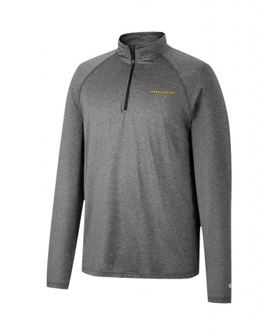 Men's Heathered Gray Oregon Ducks Earth First Raglan Quarter-Zip Windshirt $28.60 Sweatshirt