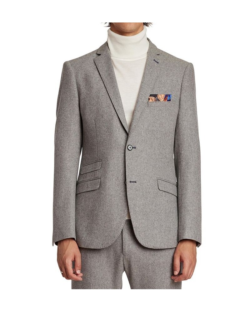 Men's Slim-Fit Wool Suit Jacket Gray $45.10 Suits