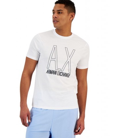 Men's AX Center Logo T-Shirt White $17.02 T-Shirts