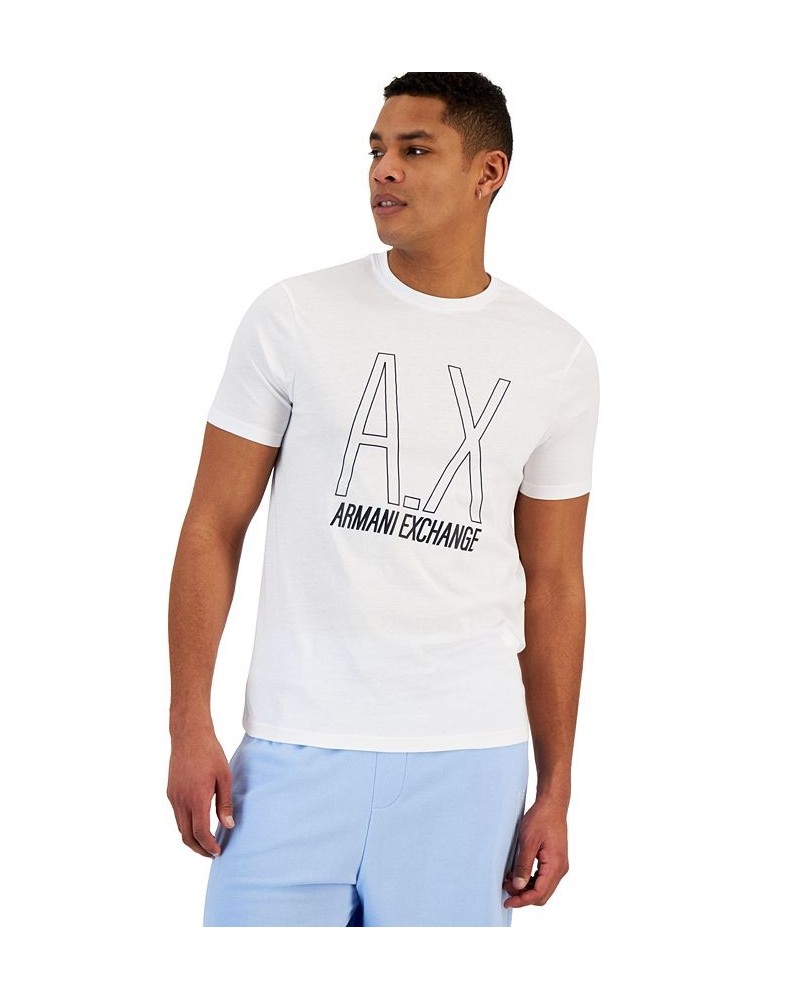 Men's AX Center Logo T-Shirt White $17.02 T-Shirts