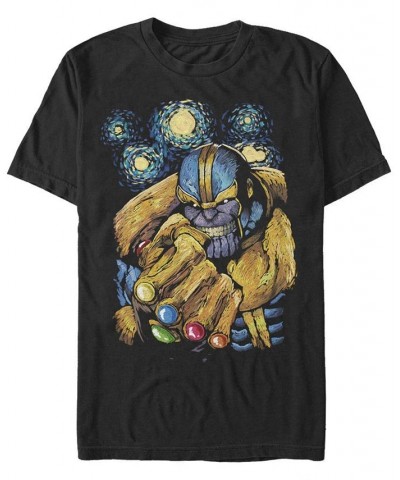 Men's Thanos Night Short Sleeve Crew T-shirt Black $20.29 T-Shirts