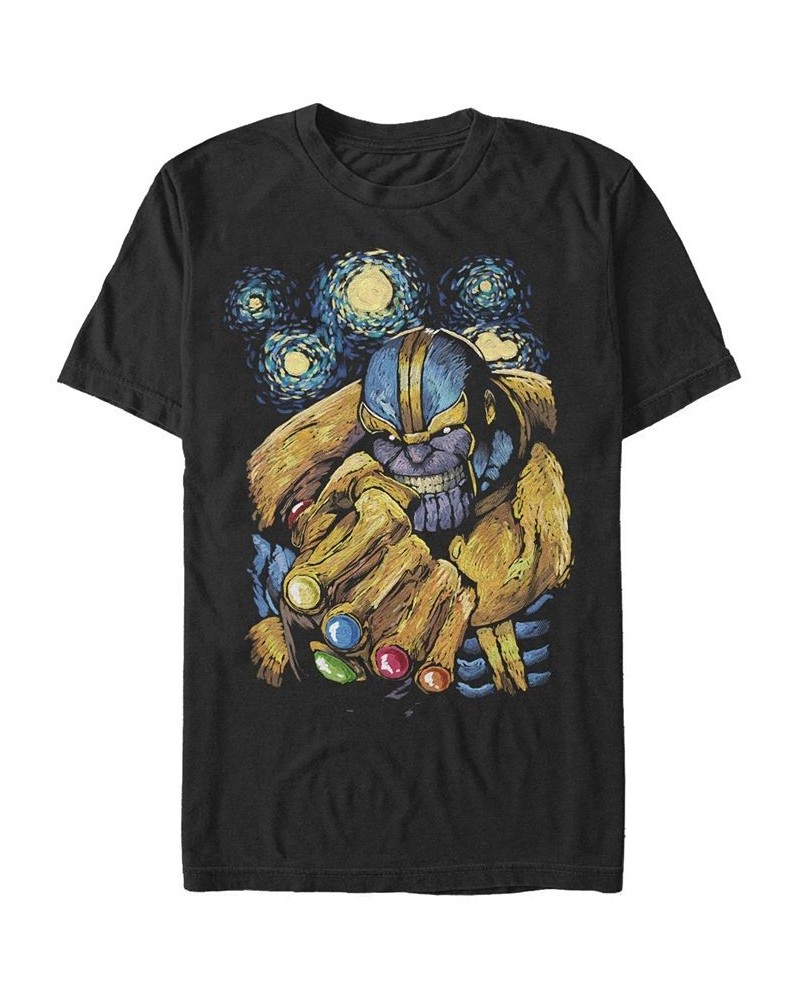 Men's Thanos Night Short Sleeve Crew T-shirt Black $20.29 T-Shirts