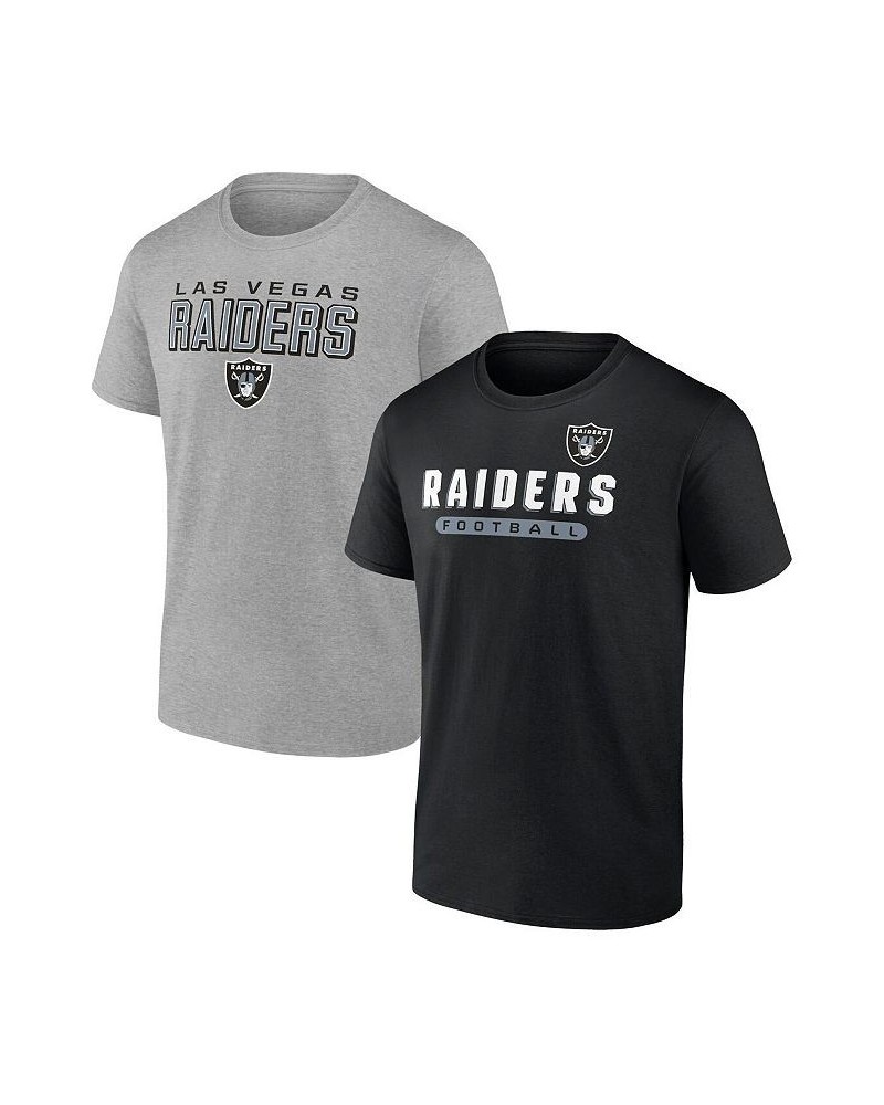 Men's Branded Black and Heathered Gray Las Vegas Raiders Parent T-shirt Combo Pack $23.03 T-Shirts