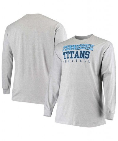 Men's Big and Tall Heathered Gray Tennessee Titans Practice Long Sleeve T-shirt $19.20 T-Shirts