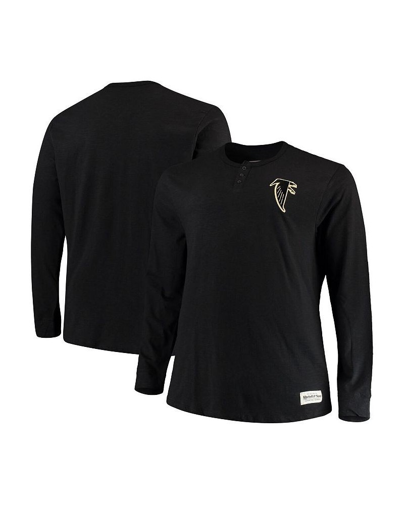 Men's Black Atlanta Falcons Big and Tall First Round Pick Long Sleeve Henley T-shirt $38.70 T-Shirts