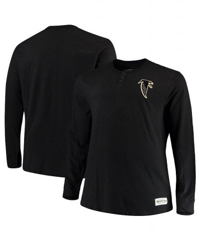 Men's Black Atlanta Falcons Big and Tall First Round Pick Long Sleeve Henley T-shirt $38.70 T-Shirts