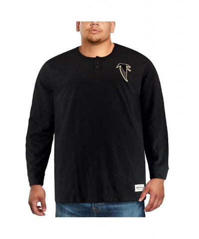 Men's Black Atlanta Falcons Big and Tall First Round Pick Long Sleeve Henley T-shirt $38.70 T-Shirts