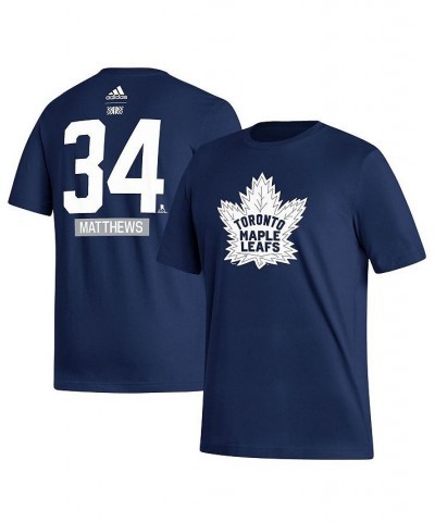 Men's Auston Matthews Blue Toronto Maple Leafs Reverse Retro 2.0 Name and Number T-shirt $19.60 T-Shirts