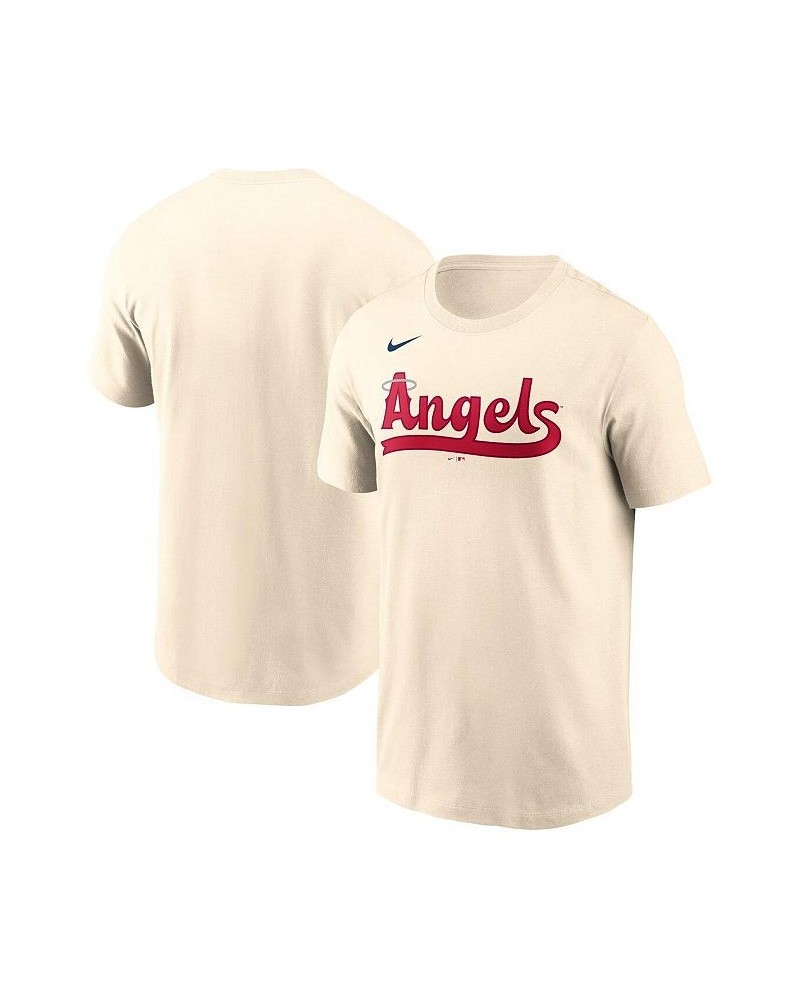 Men's Cream Los Angeles Angels City Connect Wordmark T-shirt $18.45 T-Shirts