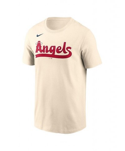 Men's Cream Los Angeles Angels City Connect Wordmark T-shirt $18.45 T-Shirts