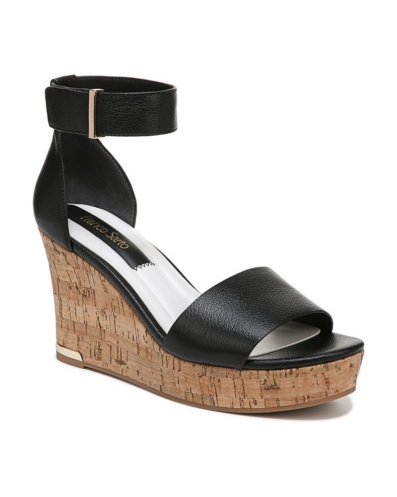 Clemens Cork Wedge Sandals Black $47.50 Shoes